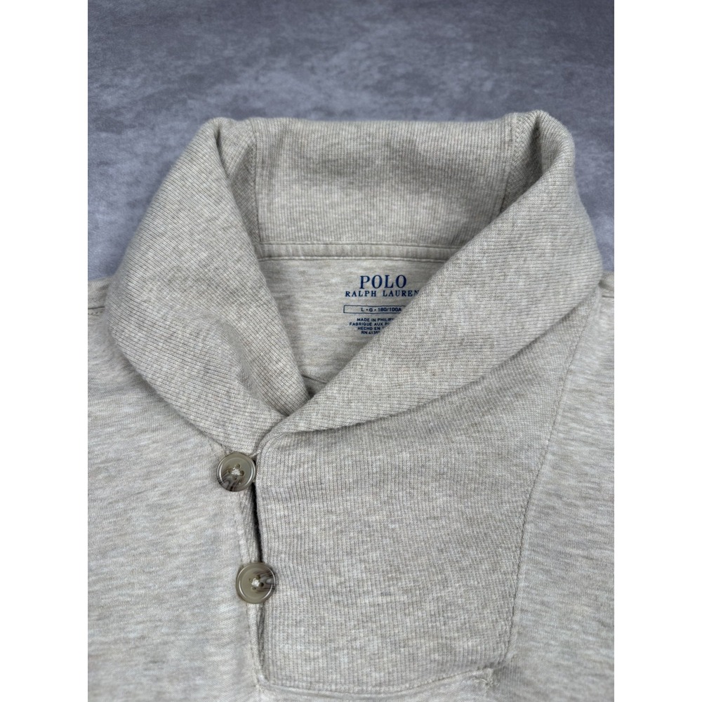 Polo Ralph Lauren Sweater Mens Large Shawl Collar Pullover Cotton Blend - Picture 7 of 16